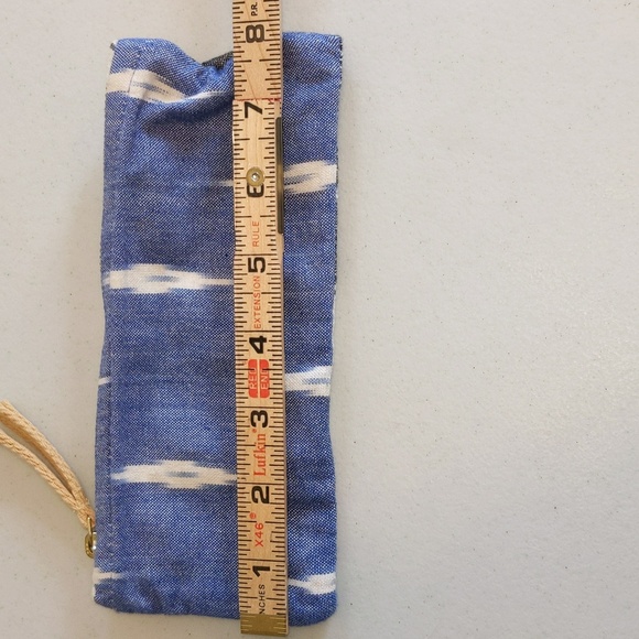 Pieced Ikat Zip Top Pencil Pouch - Picture 7 of 8
